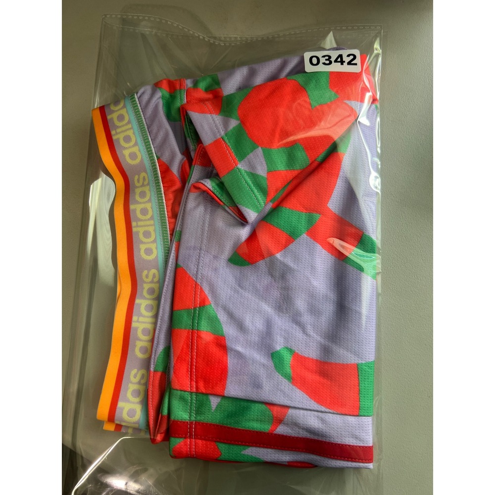 Adidas x The FARM Company Pacer Training Shorts Purple Tropical HS1198 Womens L - Picture 13 of 13